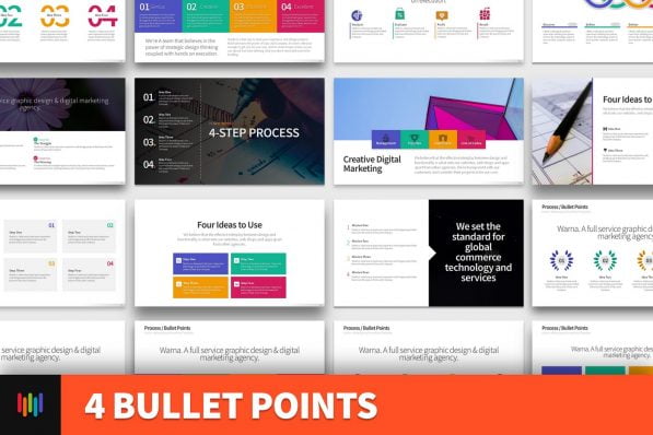 4 Bullet Points Powerpoint Template For Business Pitch Deck Professional Creative Powerpoint Icons 001