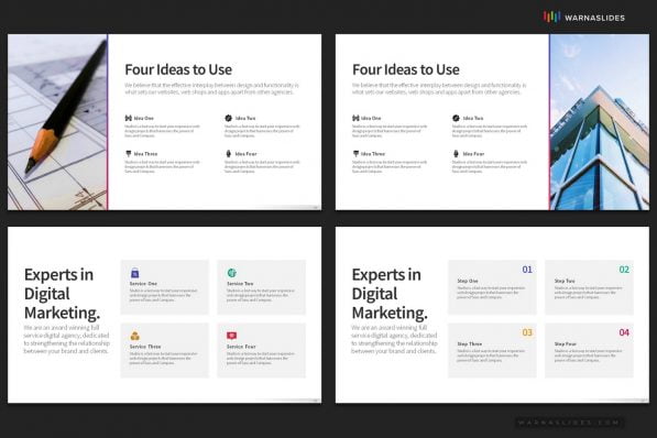 4 Bullet Points Powerpoint Template For Business Pitch Deck Professional Creative Powerpoint Icons 011
