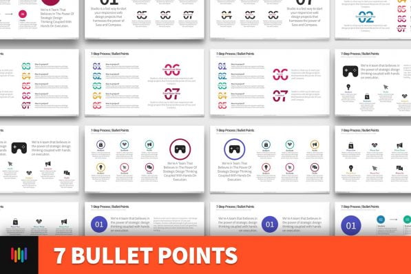 7 Bullet Points Powerpoint Template For Business Pitch Deck Professional Creative Powerpoint Icons 001
