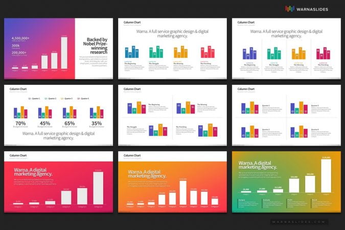 Graphs & Charts PowerPoint Template - PowerPoint Slide Master Templates ...