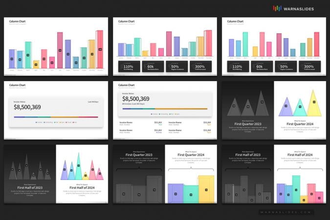 Graphs & Charts PowerPoint Template - PowerPoint Slide Master Templates ...