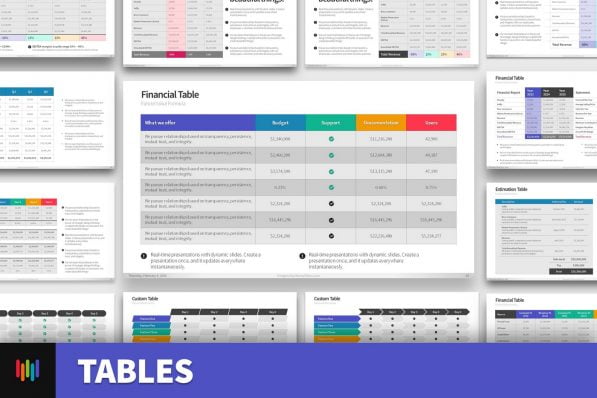 Financial Tables Powerpoint Template For Business Pitch Deck Professional Creative Powerpoint Icons 002
