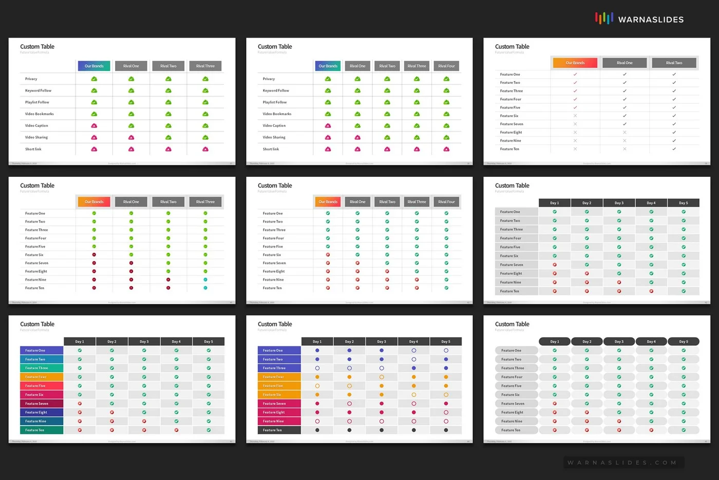 Financial Tables Powerpoint Template For Business Pitch Deck Professional Creative Powerpoint Icons 012