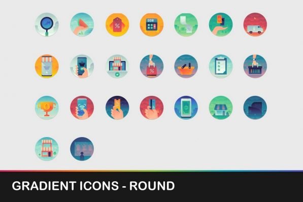 gradient round icons powerpoint templates 001 warnaslides.com