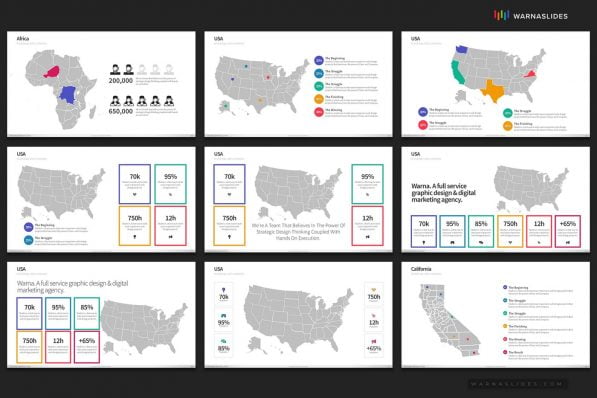 Infographic Demographic Maps Powerpoint Template For Business Pitch Deck Professional Creative Powerpoint Icons 008