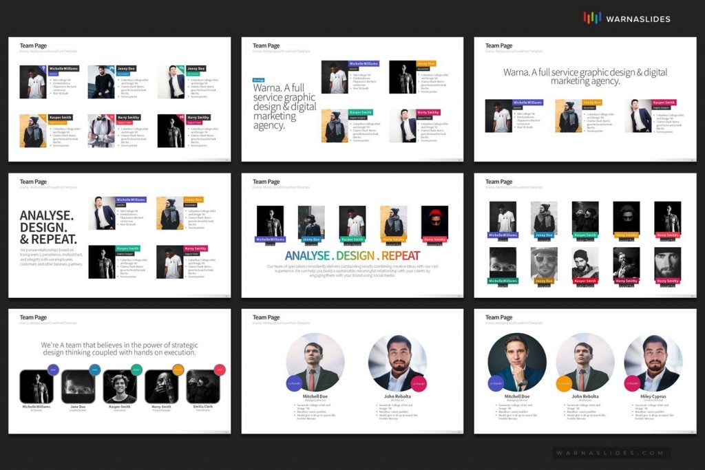 Team Members PowerPoint Template - PowerPoint Slide Master Templates ...