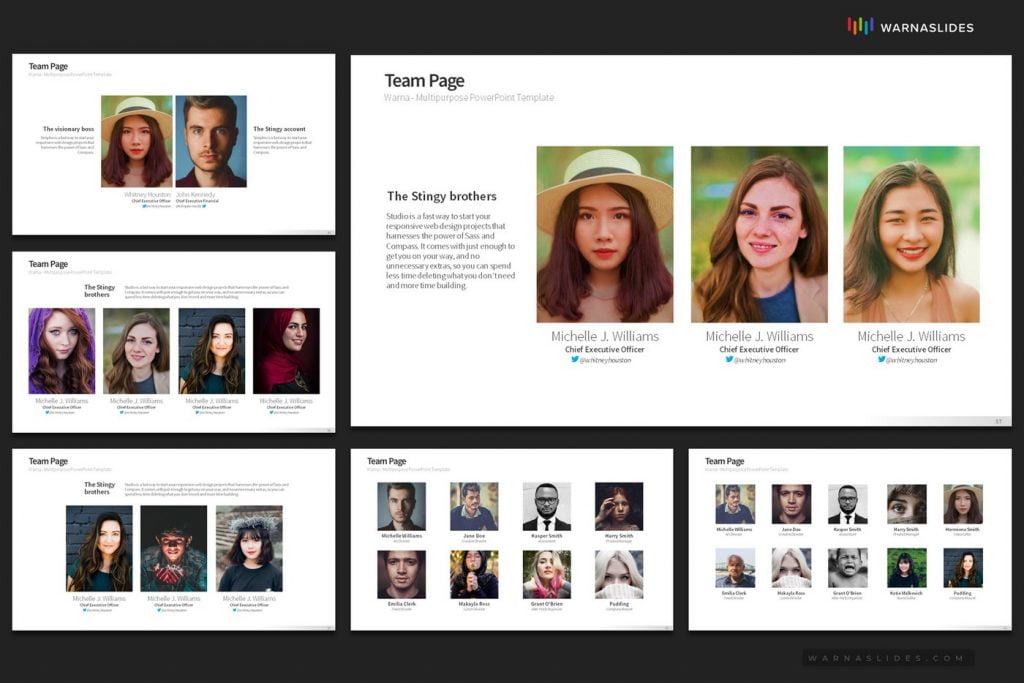 Team Members PowerPoint Template - PowerPoint Slide Master Templates ...