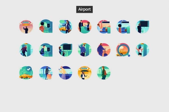 Flat Icons - Round - PowerPoint Slide Master Templates & Infographics