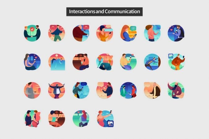 Flat Icons - Round - PowerPoint Slide Master Templates & Infographics