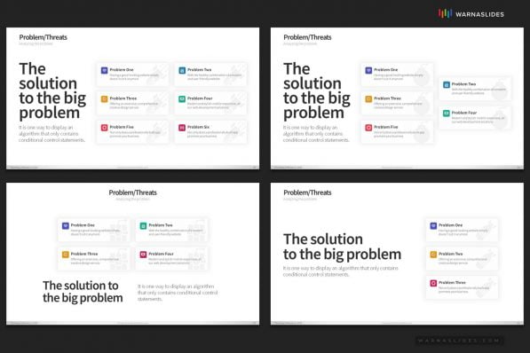 Problem Threats Risk Management Weaknesses Services Brainstorm Powerpoint Template 2020 For Business Pitch Deck Professional Creative Presentation By Warna Slides 018