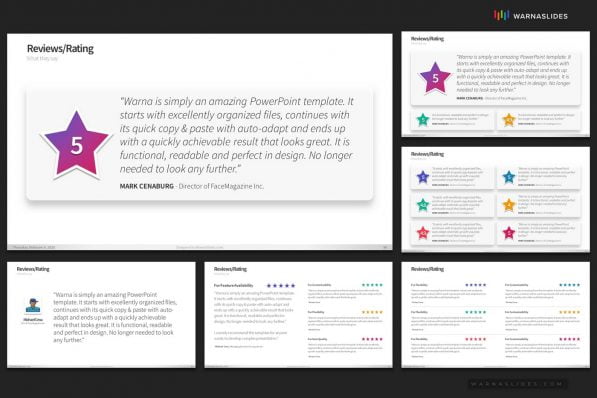 Ratings Reviews Testimonial Powerpoint Template For Business Pitch Deck Professional Creative Powerpoint Icons 010