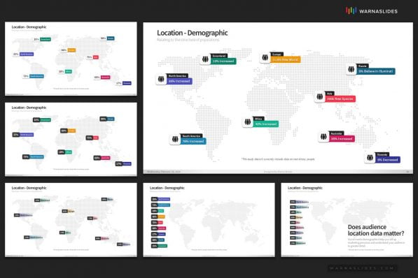 Demographic Data Maps Powerpoint Template For Business Pitch Deck Professional Creative Powerpoint Icons 010