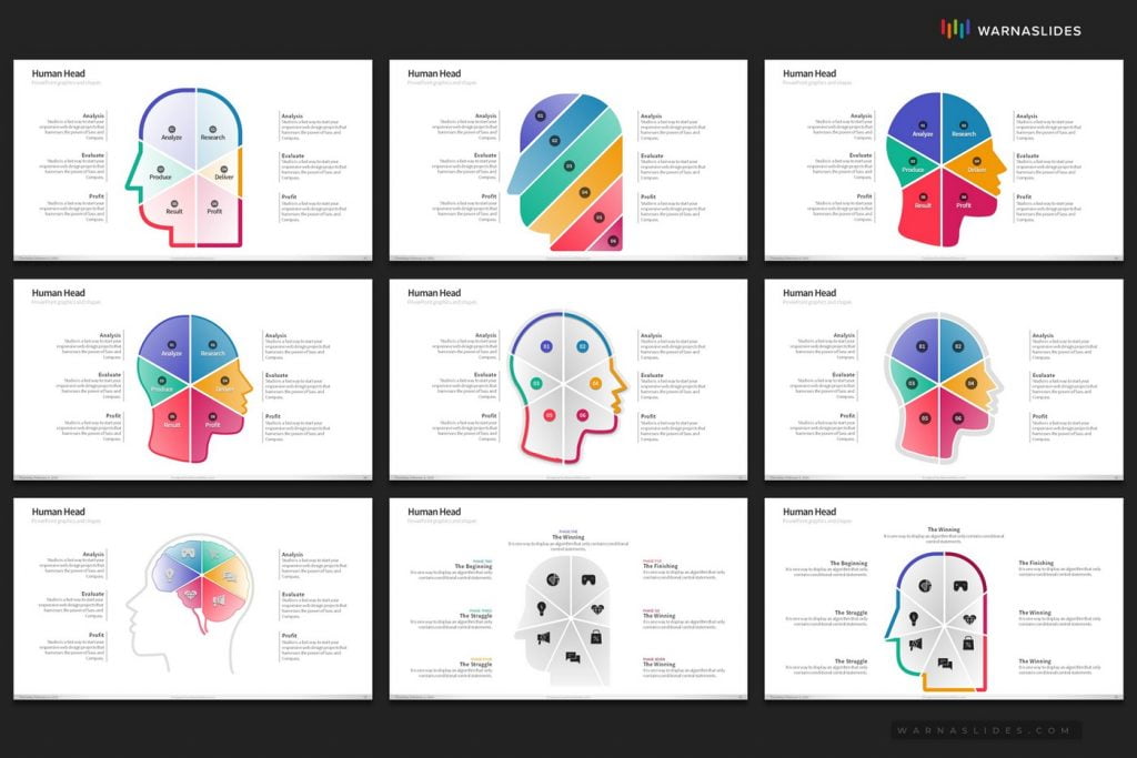 Human Head Shape PowerPoint Templates - PowerPoint Slide Master ...