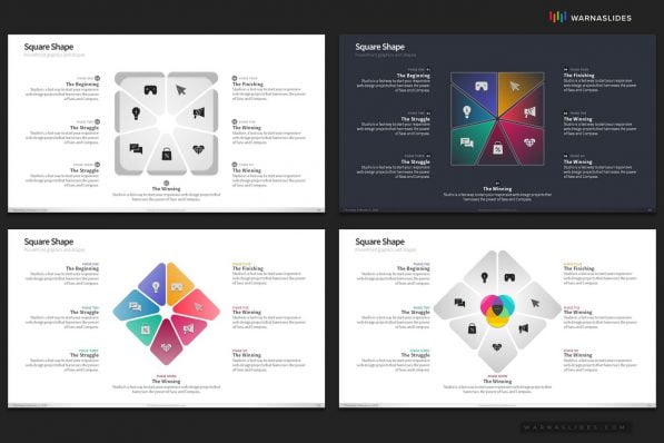 Square Shapes Powerpoint Template For Business Pitch Deck Professional Creative Powerpoint Icons 012