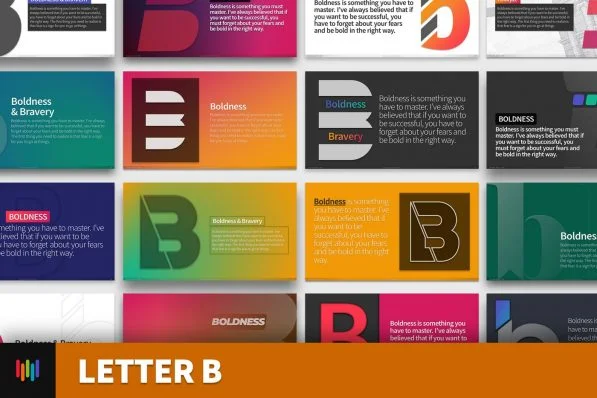 Letter B Typography Powerpoint Template For Business Pitch Deck Professional Creative Powerpoint Icons 001