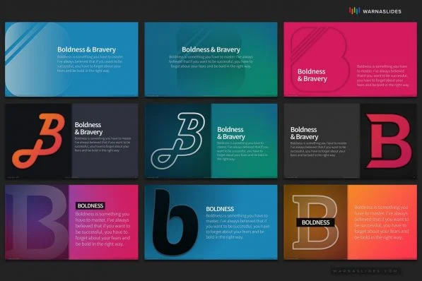Letter B Typography Powerpoint Template For Business Pitch Deck Professional Creative Powerpoint Icons 016