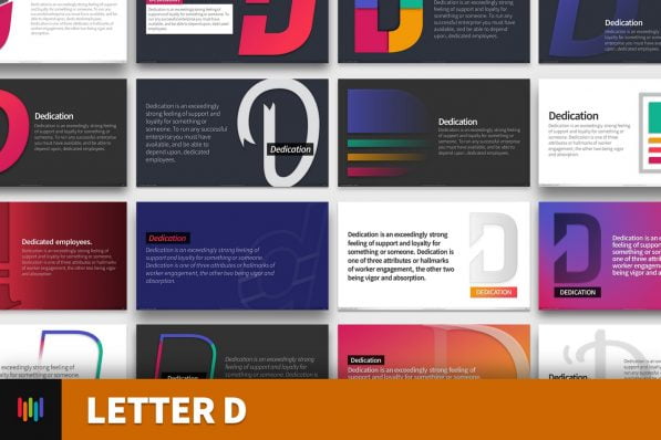 Letter D Typography Powerpoint Template For Business Pitch Deck Professional Creative Powerpoint Icons 001