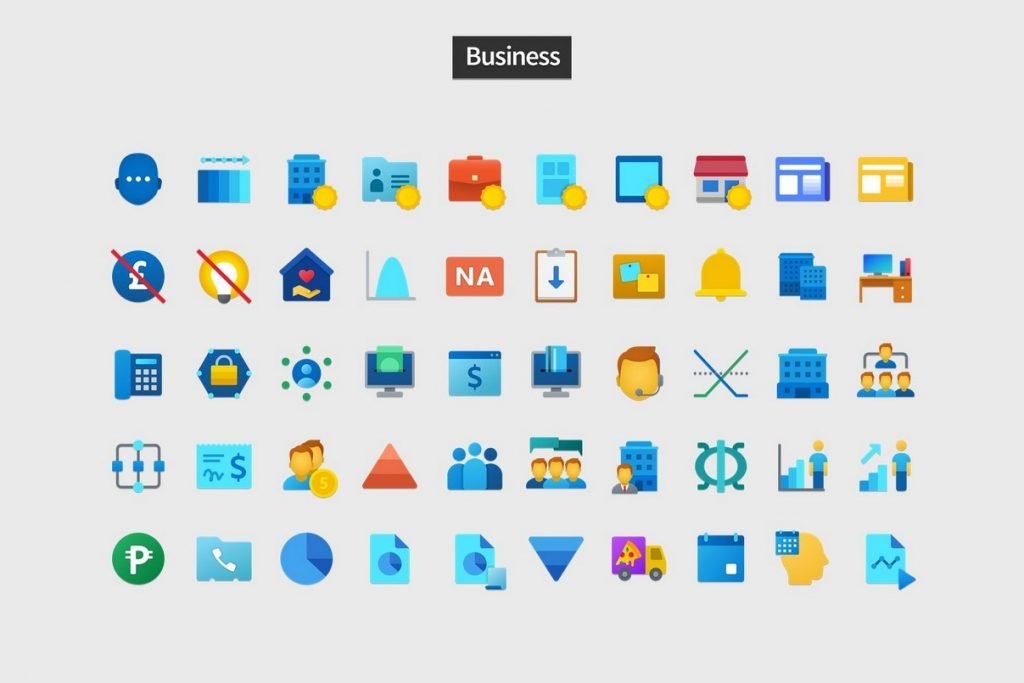 Fluent Icons - PowerPoint Slide Master Templates & Infographics
