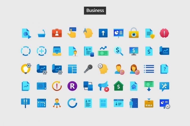 Fluent Icons - PowerPoint Slide Master Templates & Infographics