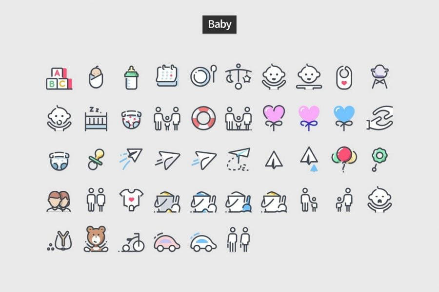 Pastel Icons - PowerPoint Slide Master Templates & Infographics