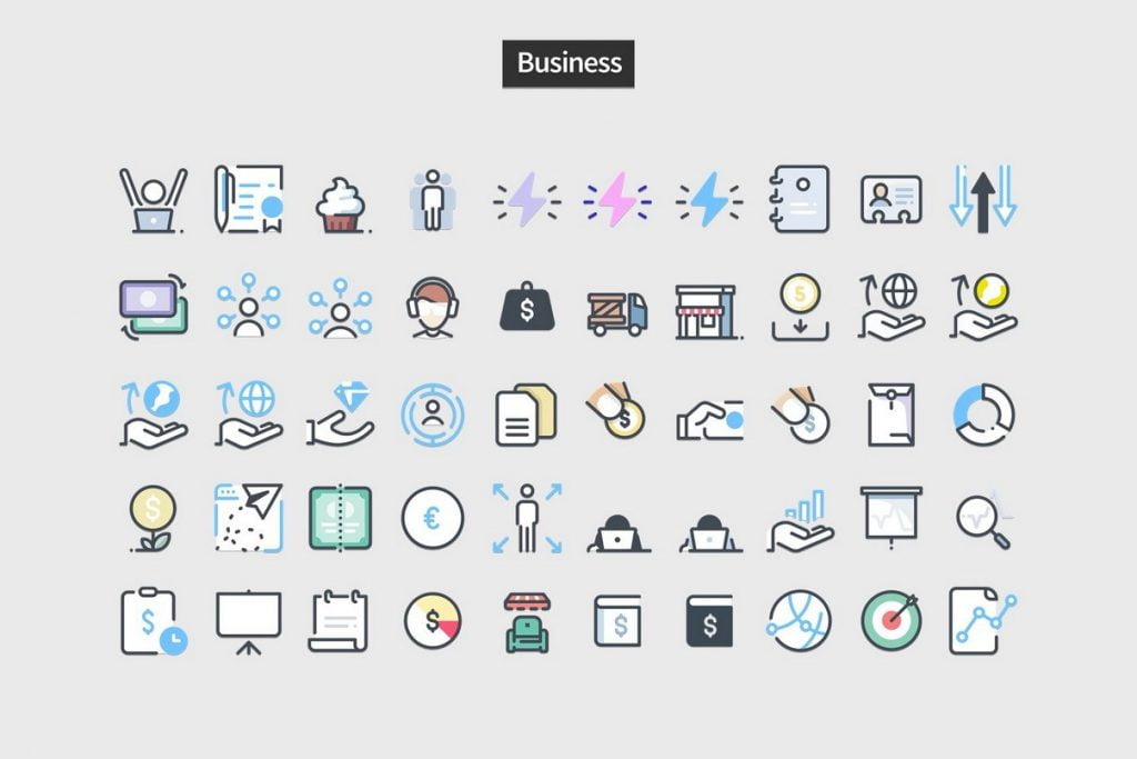 Pastel Icons - PowerPoint Slide Master Templates & Infographics
