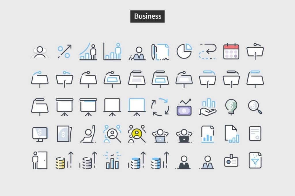 Pastel Icons - PowerPoint Slide Master Templates & Infographics
