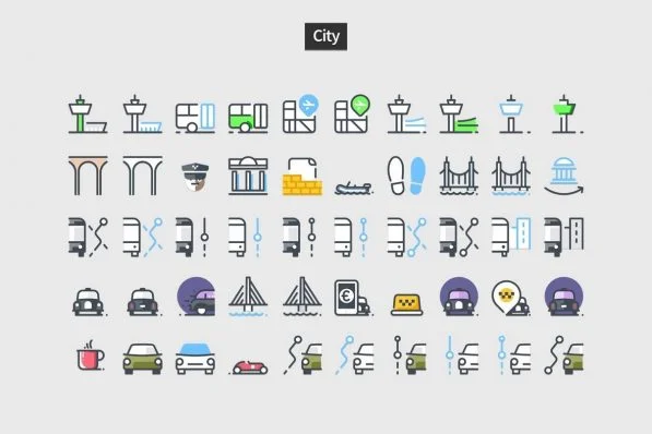 Pastel Icons - PowerPoint Slide Master Templates & Infographics