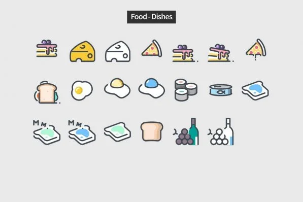 Pastel Icons - PowerPoint Slide Master Templates & Infographics