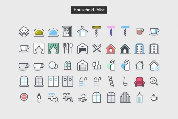 Pastel Icons - PowerPoint Slide Master Templates & Infographics