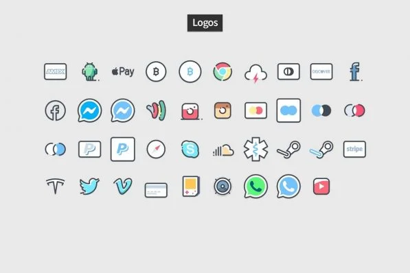 Pastel Icons - PowerPoint Slide Master Templates & Infographics