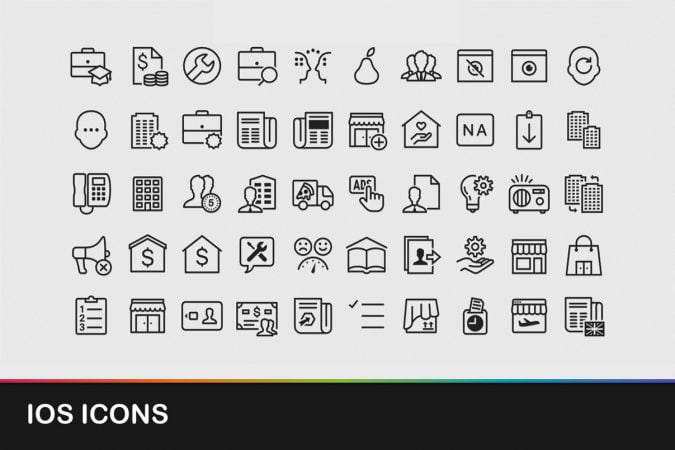 iOS Icons - PowerPoint Slide Master Templates & Infographics